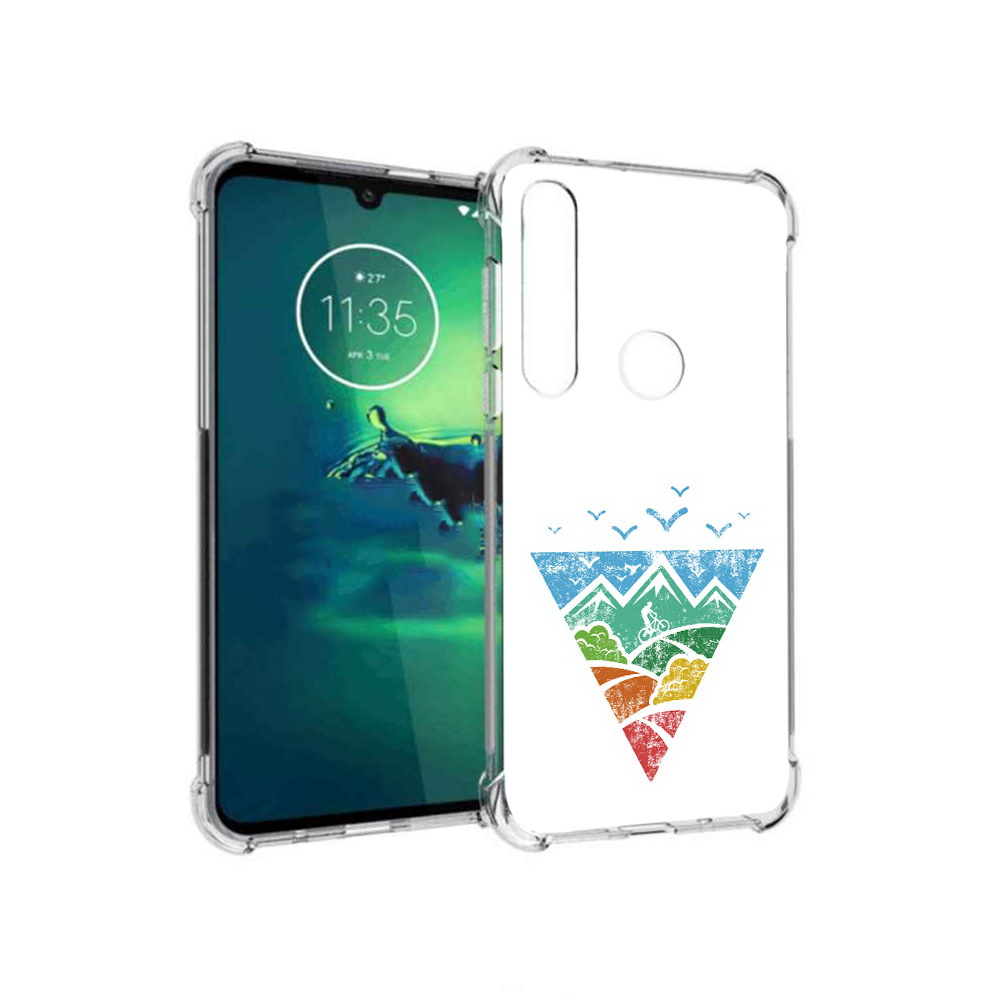 

Чехол MyPads Tocco для Motorola Moto G8 Plus Лес земля море чайки (PT227062.344.105), Прозрачный, Tocco