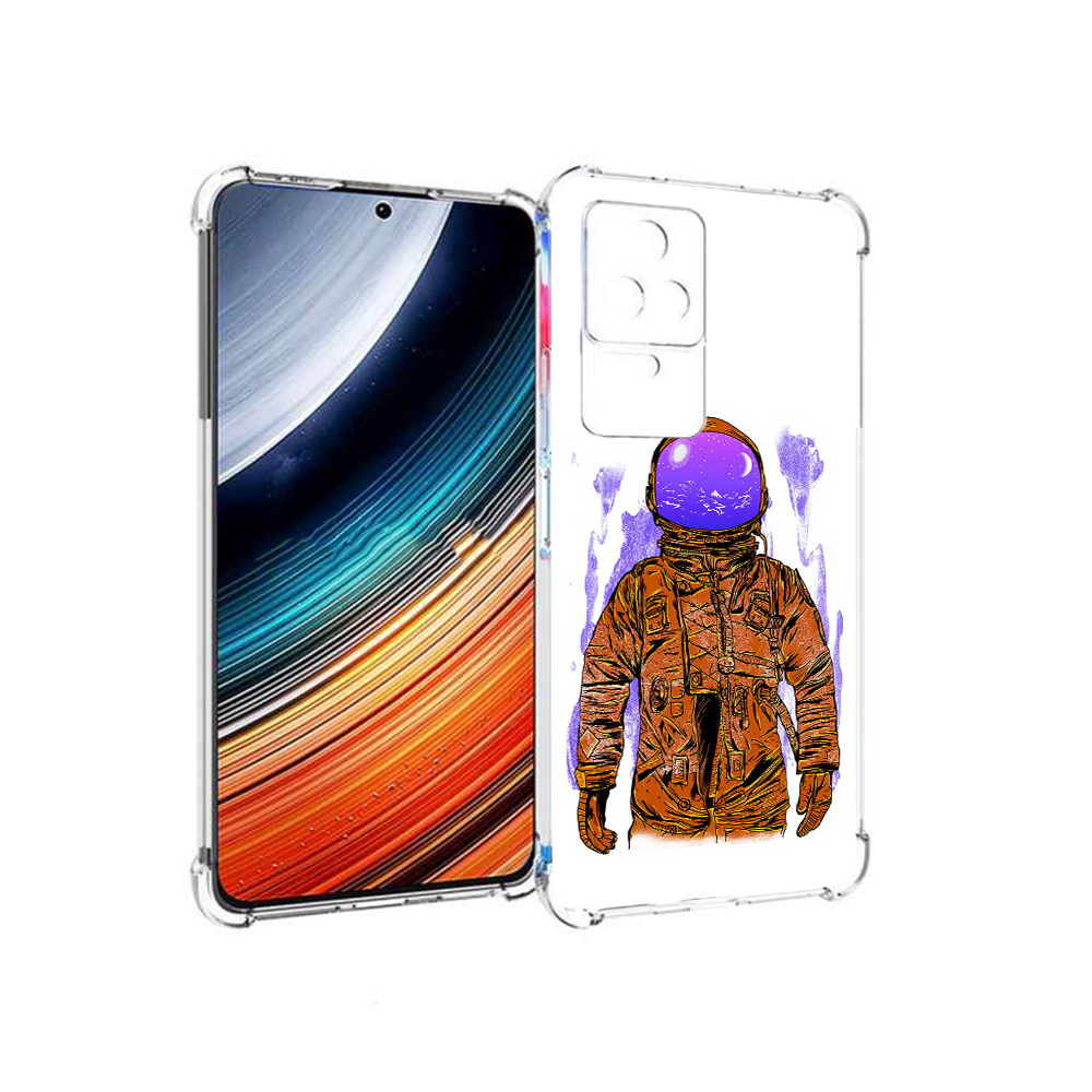 

Чехол MyPads нарисованный мужчина в скафандре для Xiaomi Redmi K40S/Poco F4, Прозрачный, Tocco
