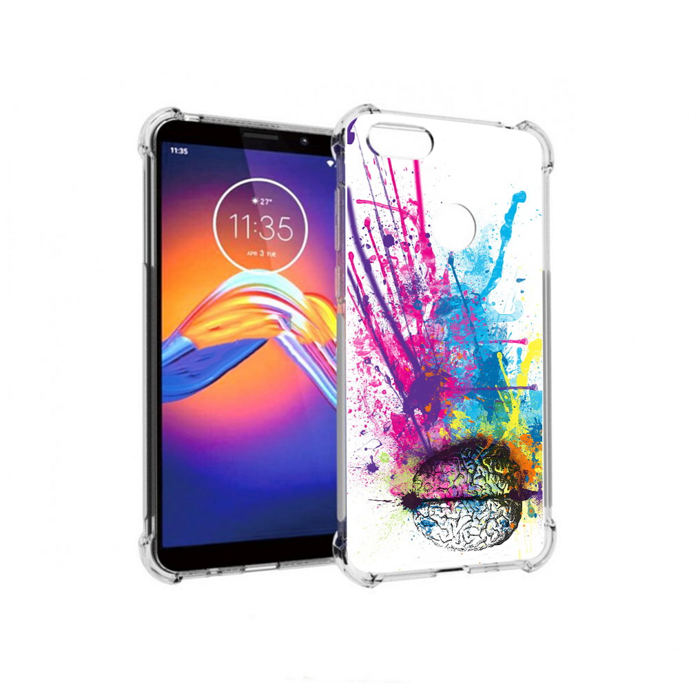 

Чехол MyPads Tocco для Motorola Moto E6 яркий красочный мозг (PT227058.343.710), Прозрачный, Tocco