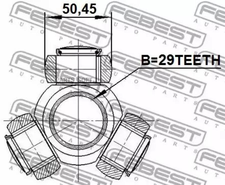 

Трипоид 29X50.45 Ford Transit Tt9 2006-2013 [Eu] Febest 2116-TTG