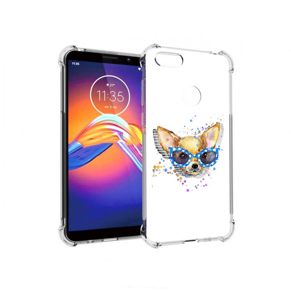 

Чехол MyPads Tocco для Motorola Moto E6 чихуа-хуа в очках (PT227058.343.691), Прозрачный, Tocco