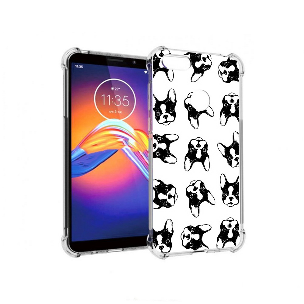 

Чехол MyPads Tocco для Motorola Moto E6 черно белые собачки (PT227058.343.683), Прозрачный, Tocco