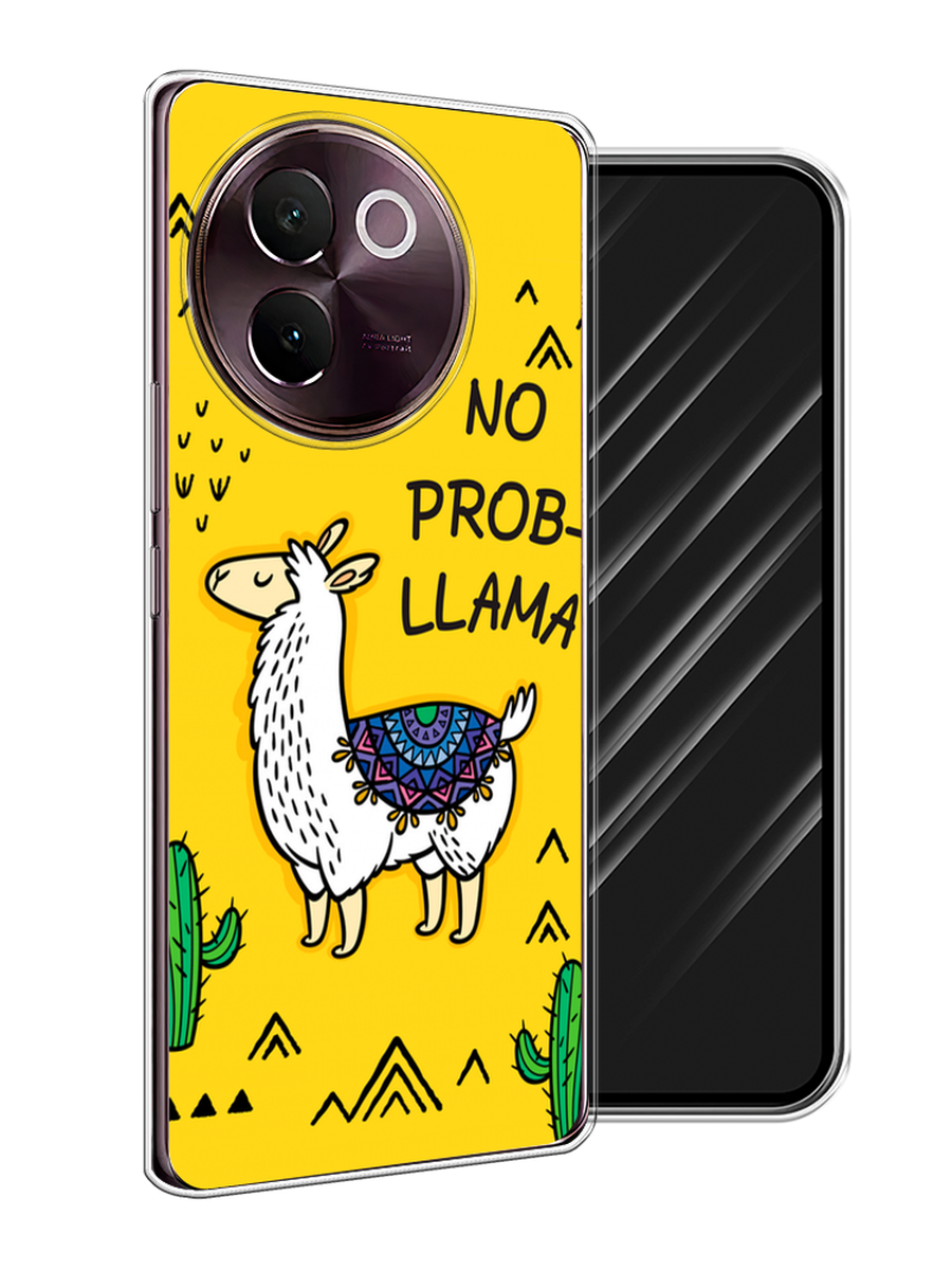 

Чехол Awog на Vivo V30e "No probLLama", Желтый;черный;синий, 2610550-1