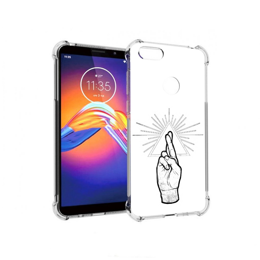 

Чехол MyPads Tocco для Motorola Moto E6 черно белая рука (PT227058.343.681), Прозрачный, Tocco