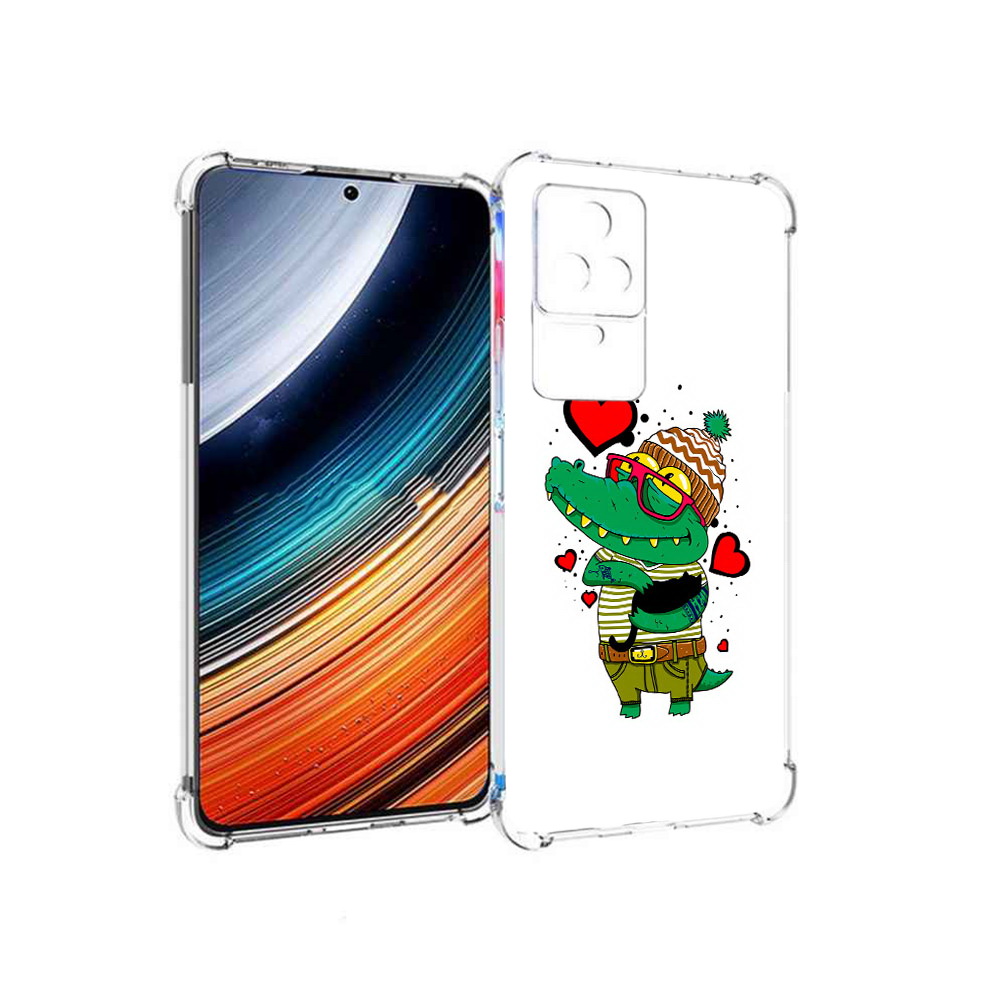 

Чехол MyPads Влюбленный крокодил для Xiaomi Redmi K40S/Poco F4, Прозрачный, Tocco