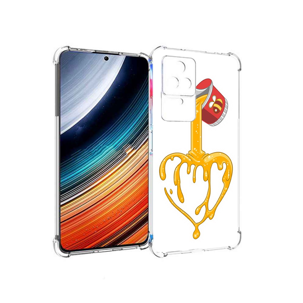 

Чехол MyPads медовое сердце для Xiaomi Redmi K40S/Poco F4, Прозрачный, Tocco