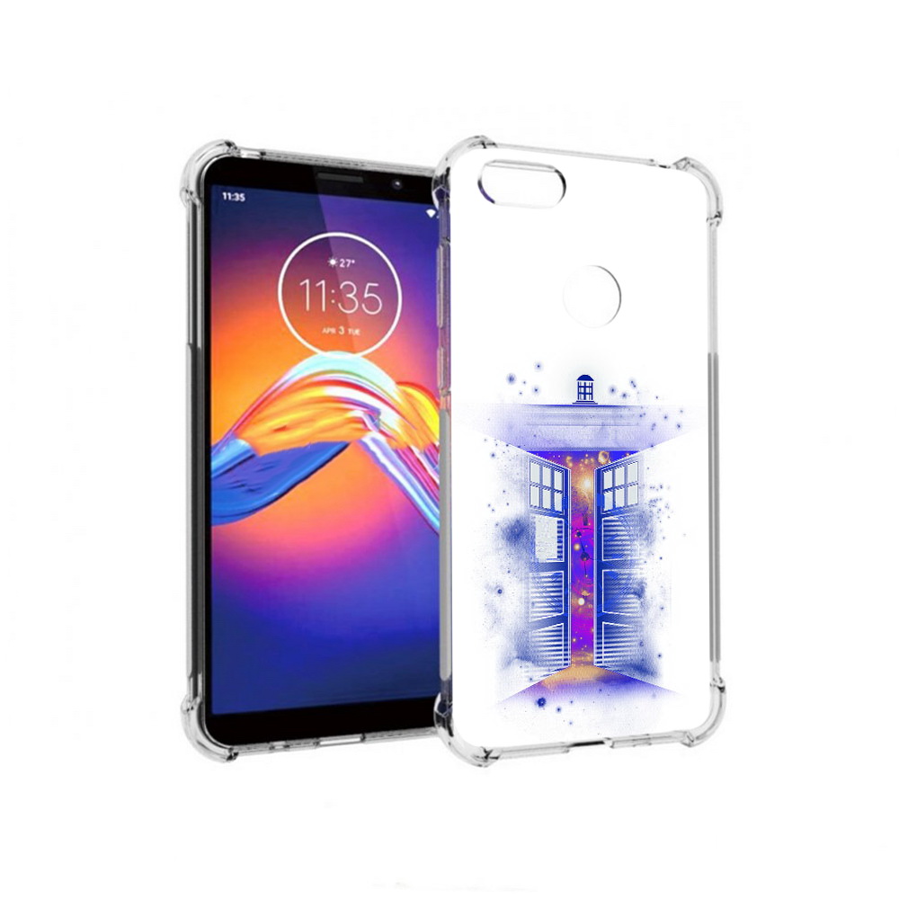 

Чехол MyPads Tocco для Motorola Moto E6 фиолетовый уголок абстракция (PT227058.343.659), Прозрачный, Tocco