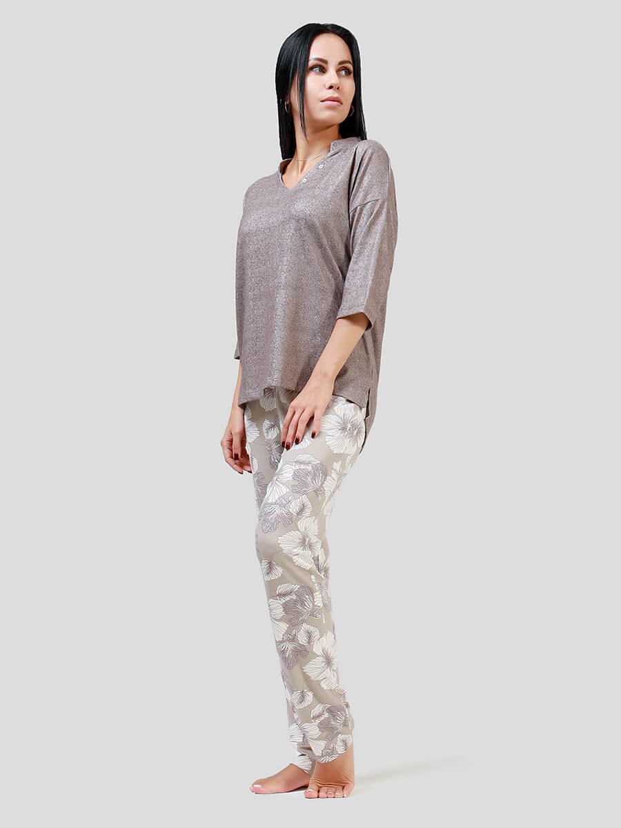 

Пижама женская Vitacci PYJ9336-04 коричневая 2XL, Коричневый, PYJ9336