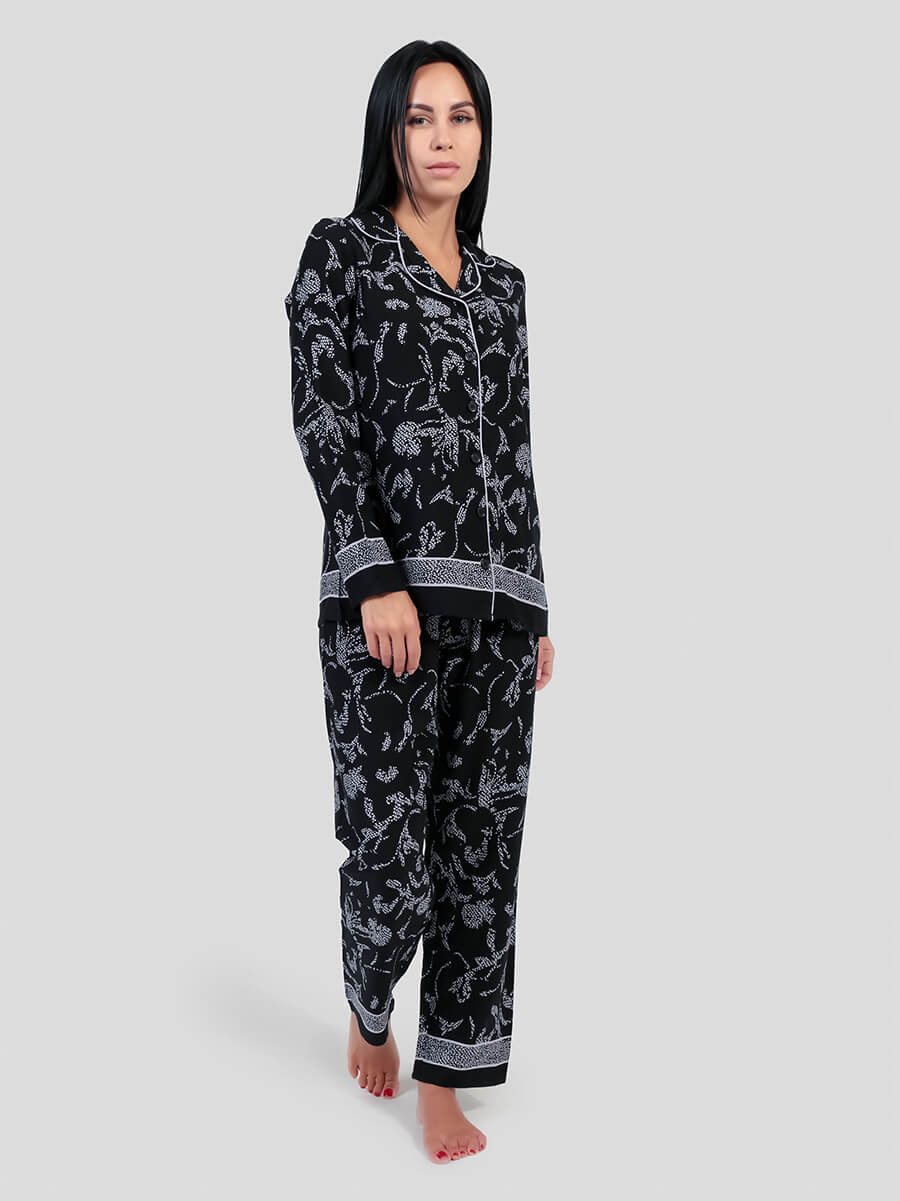 Пижама женская Vitacci PYJ9329-01 черная XL