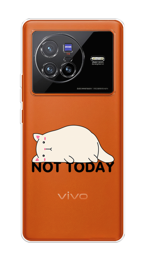 

Чехол на Vivo X80 "Cat not today", Белый;розовый;черный, 266550-1