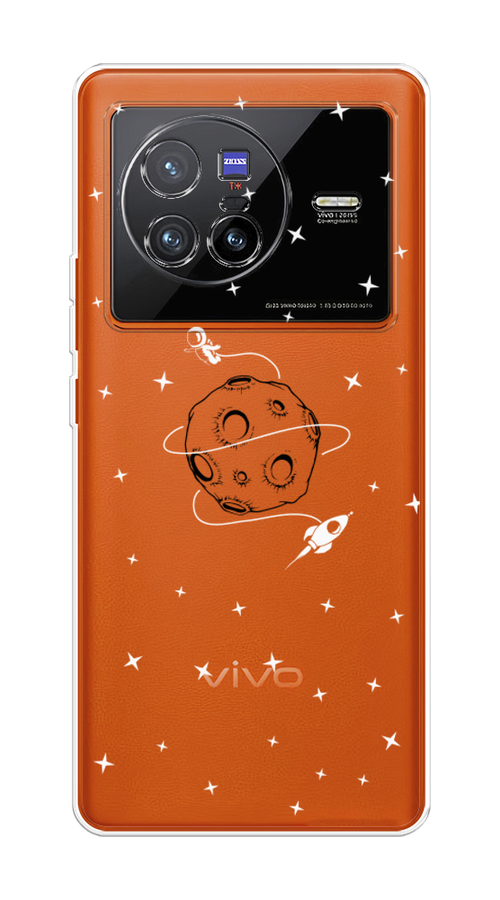 

Чехол на Vivo X80 "Полет вокруг луны", Белый;серый;черный, 266550-2
