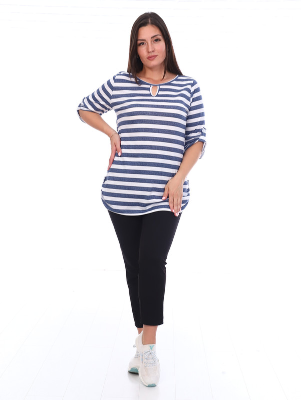 

Блуза женская New Life jersey 102-028 синяя 56 RU, 102-028