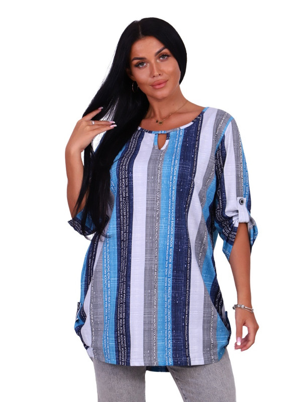 

Блуза женская New Life jersey 102Т-110-4 бирюзовая 60 RU, 102Т-110-4