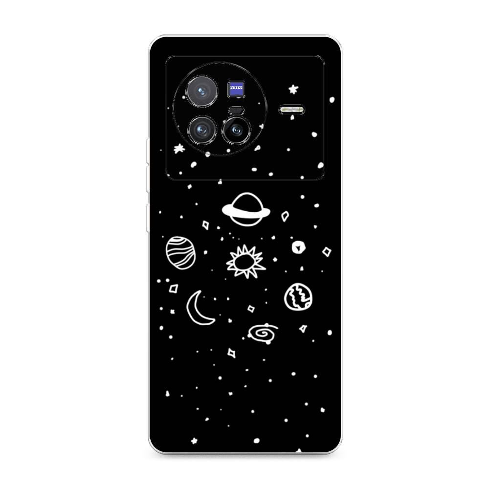 

Чехол на Vivo X80 "Дудл солнечной системы", Бежевый;серый, 266550-2