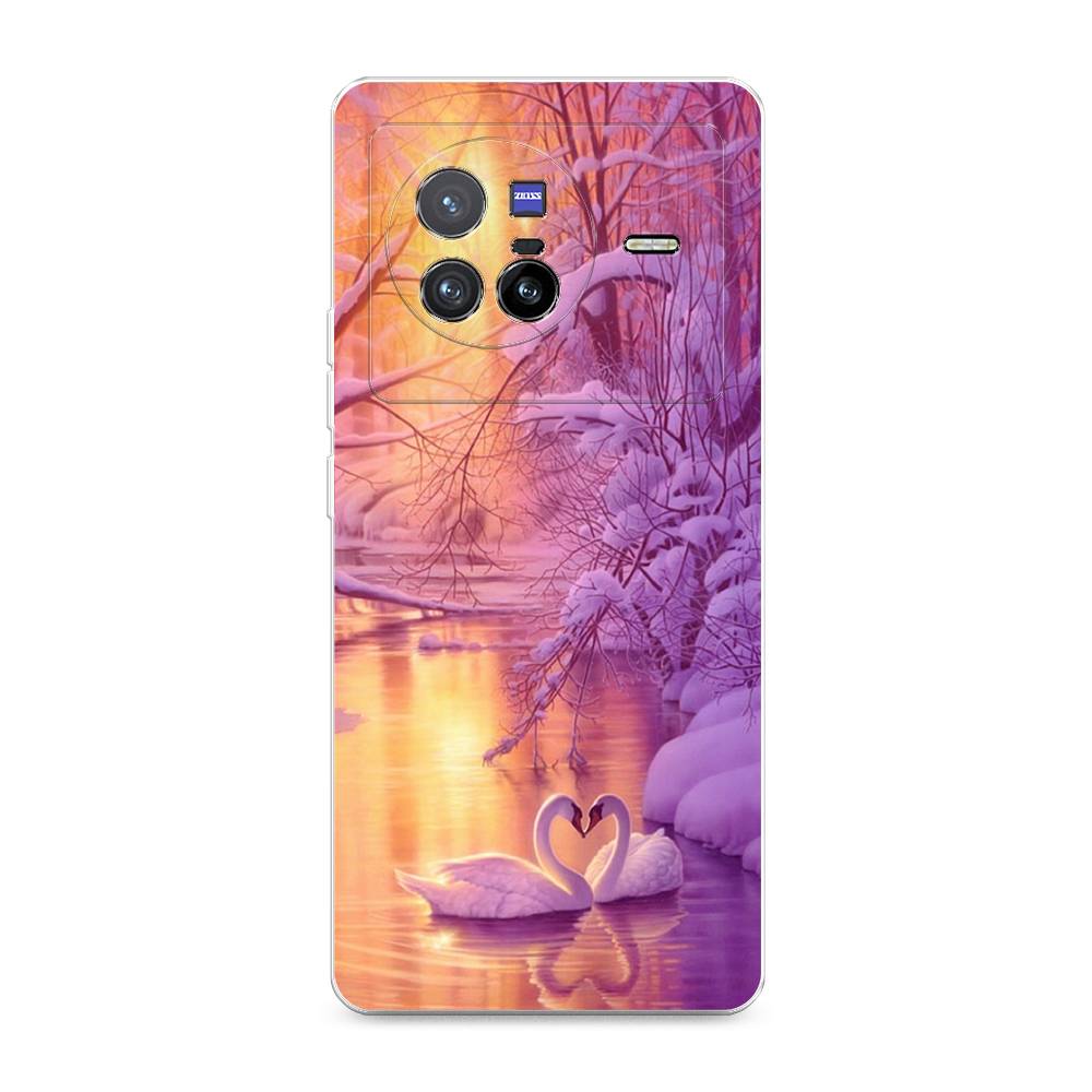 

Чехол на Vivo X80 "Зима 1", Фиолетовый;желтый, 266550-2