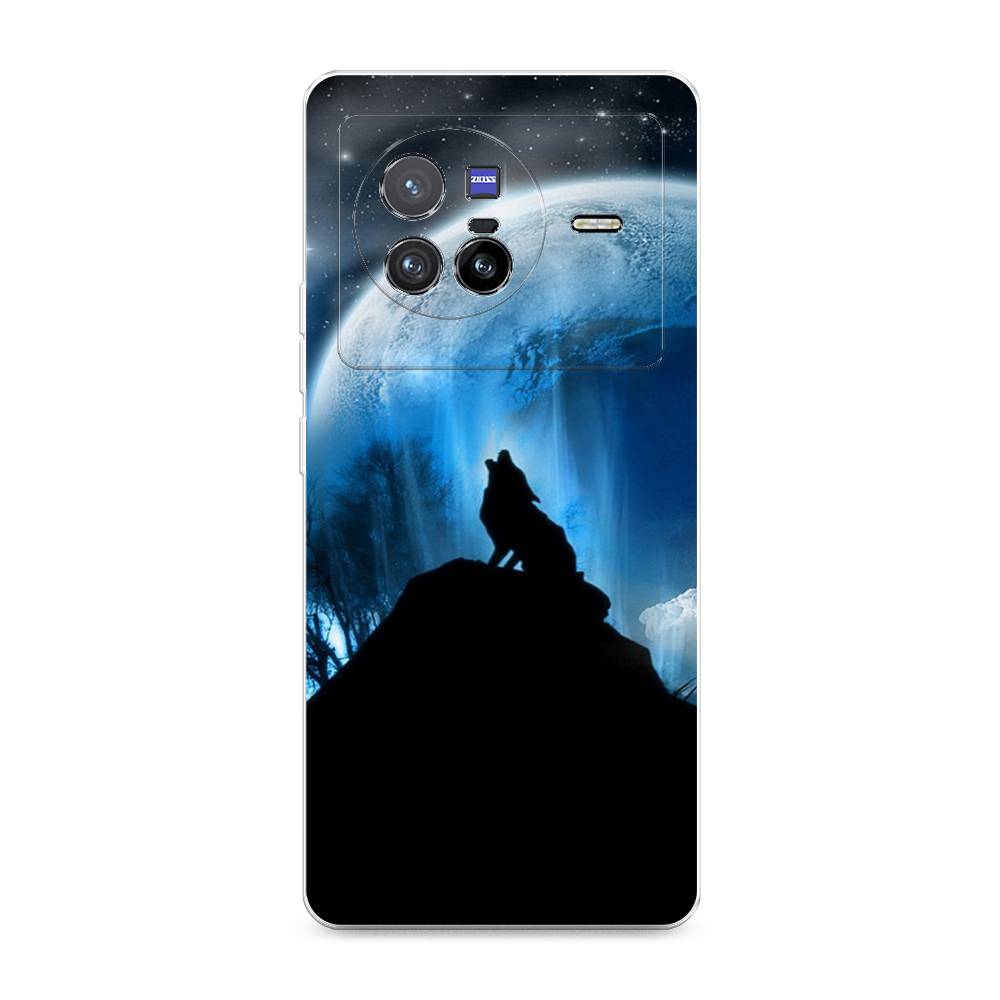 

Чехол на Vivo X80 "Волк 2", Синий;черный;белый, 266550-1