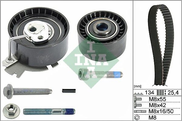 

Комплект ГРМ CITROEN/PEUGEOT 1.6I 16V 2000 => (ролик 2шт+ремень 134x25.4)