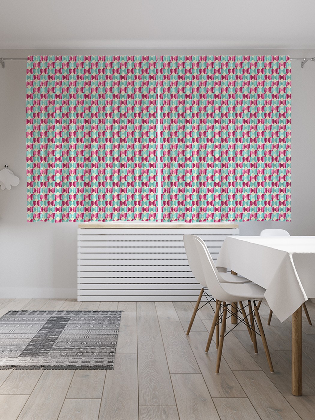 

Классические шторы JoyArty "Абстрактный двухцветный орнамент", Oxford DeLux, 2шт 145x180см, Абстрактный двухцветный орнамент