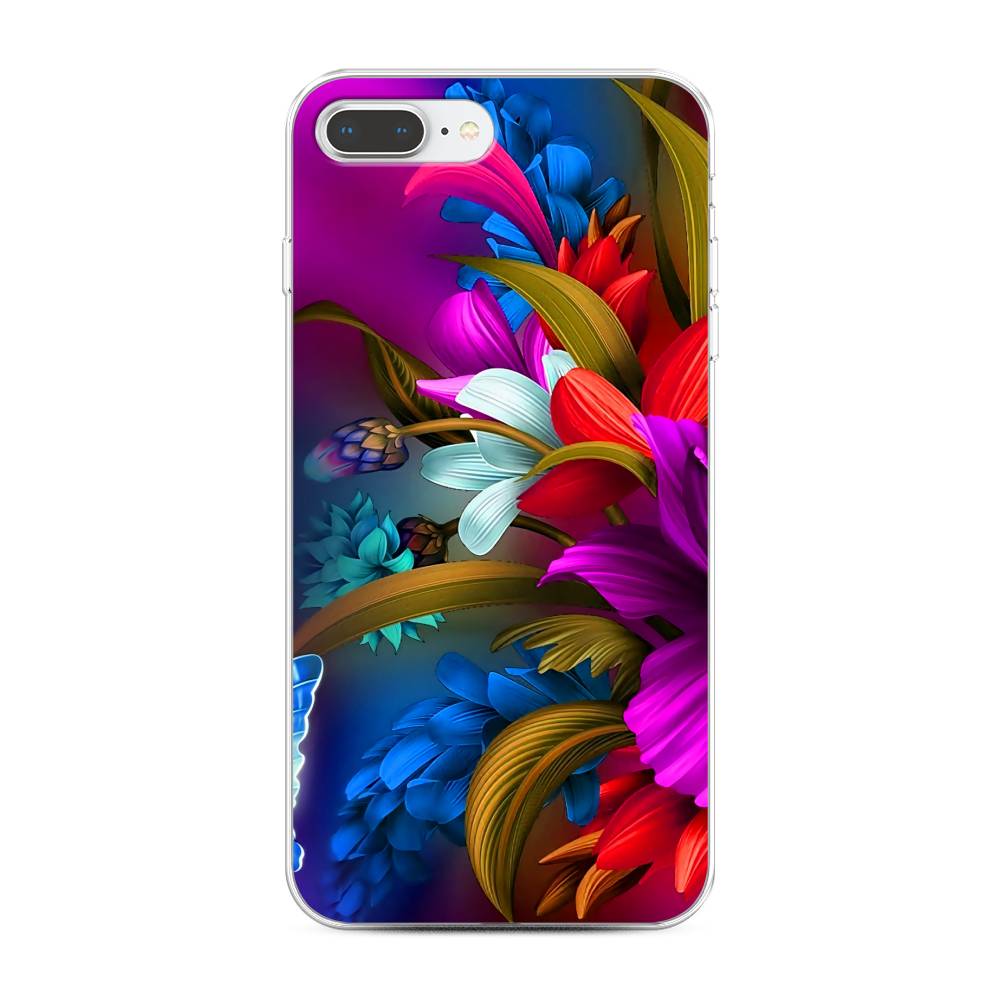 

Чехол на Apple iPhone 8 Plus "Фантастические цветы", Фиолетовый;красный;синий, 10950-2