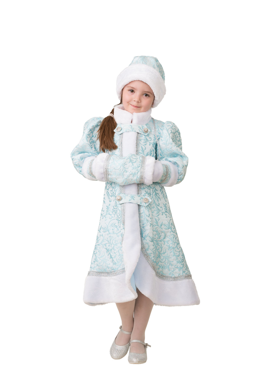 Карнавальный костюм Batik 918 Снегурочка Княжеская, белый, голубой, 116