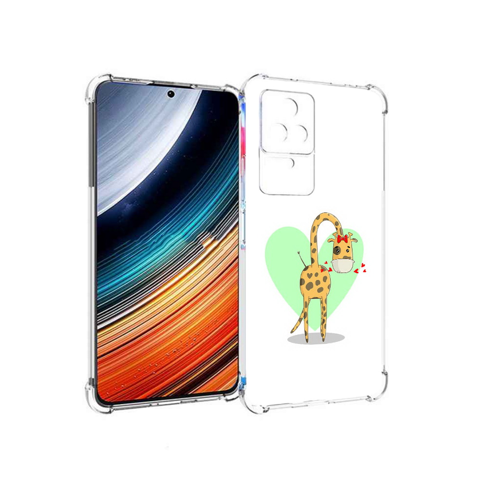 

Чехол MyPads Влюбленный жираф 14 февраля для Xiaomi Redmi K40S/Poco F4, Прозрачный, Tocco