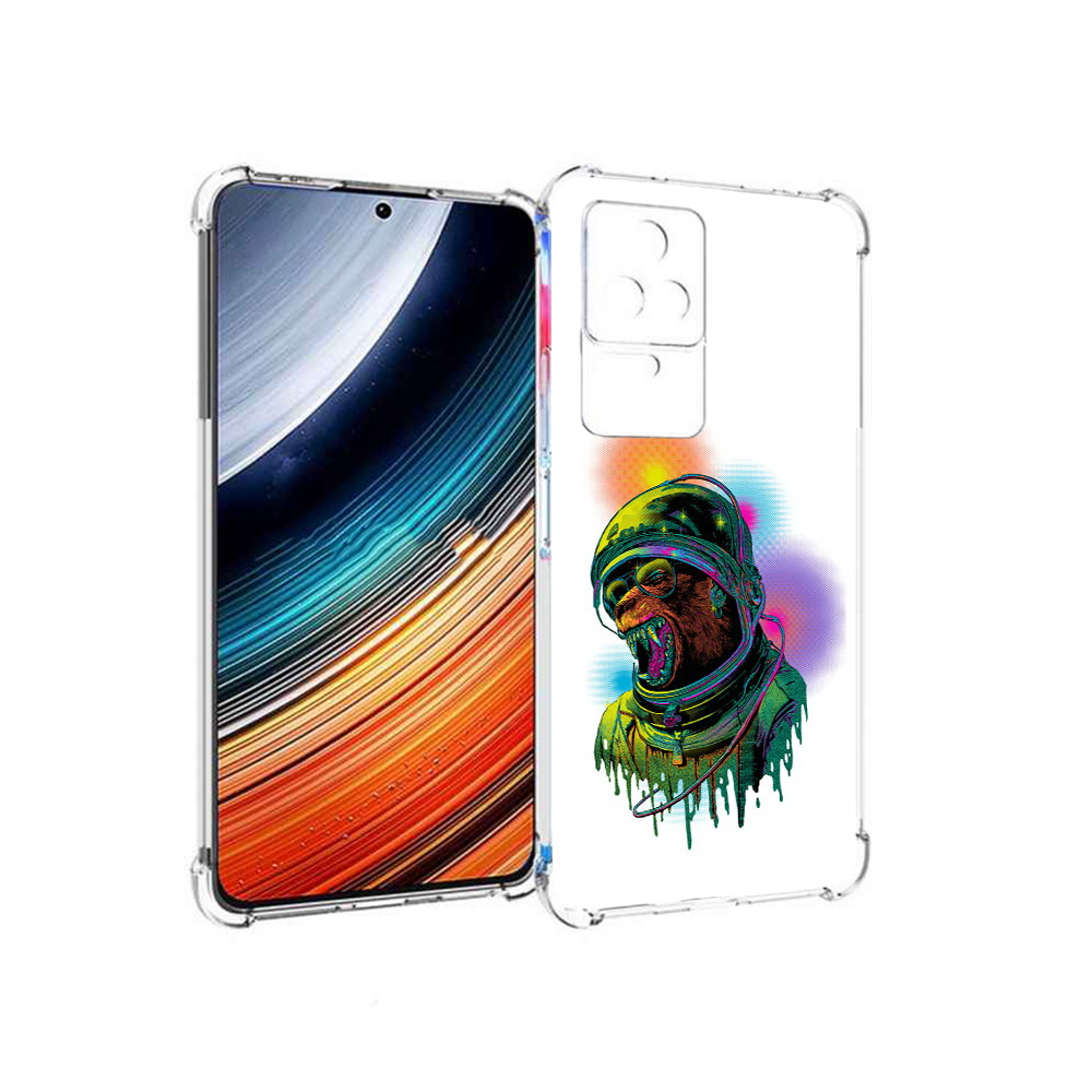 

Чехол MyPads медведь космонавт для Xiaomi Redmi K40S/Poco F4, Прозрачный, Tocco