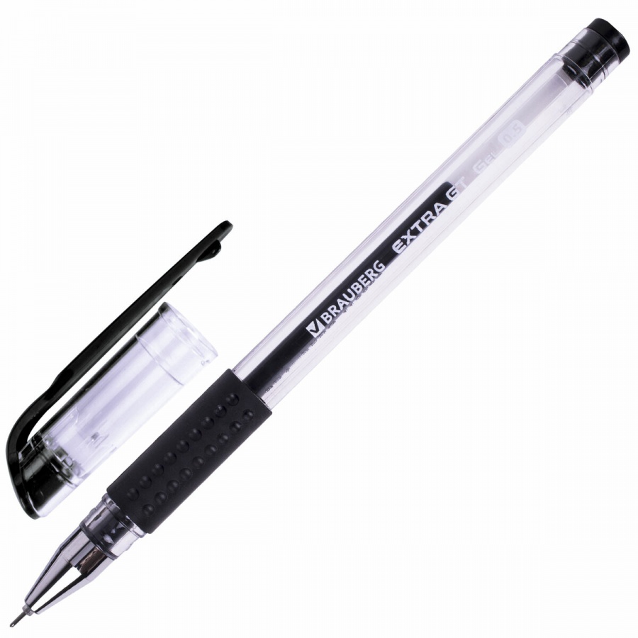

Ручка гелевая Brauberg EXTRA GT NEEDLE черная с грипом игольчатый узел 0,5мм линия 0,35мм