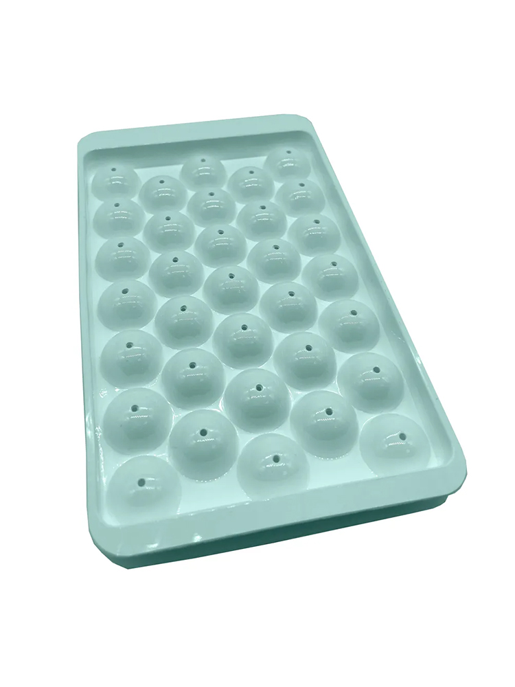 Форма для льда из термостойкого пластика 33 круглые ячейки нежно-зеленая