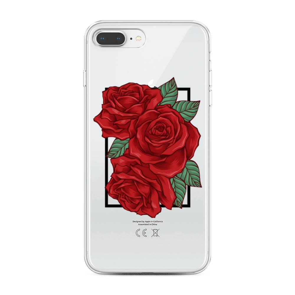 

Чехол на Apple iPhone 7 Plus "Три алые розы", Красный, 10750-2