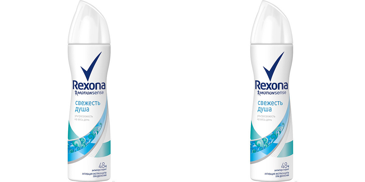 

Дезодорант-антиперспирант Rexona свежесть душа спрей женский 150мл 2шт, 8718114671024