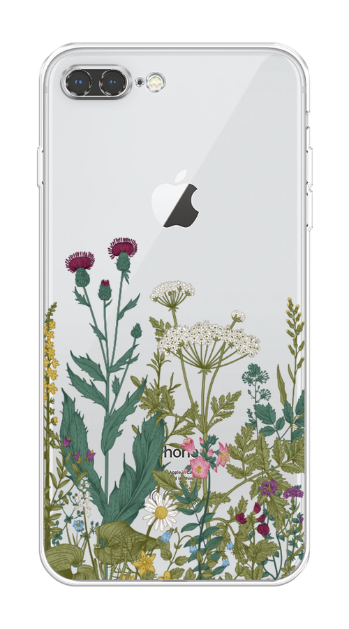 

Чехол на Apple iPhone 7 Plus "Дикие полевые цветы", Зеленый;розовый;белый, 10750-1