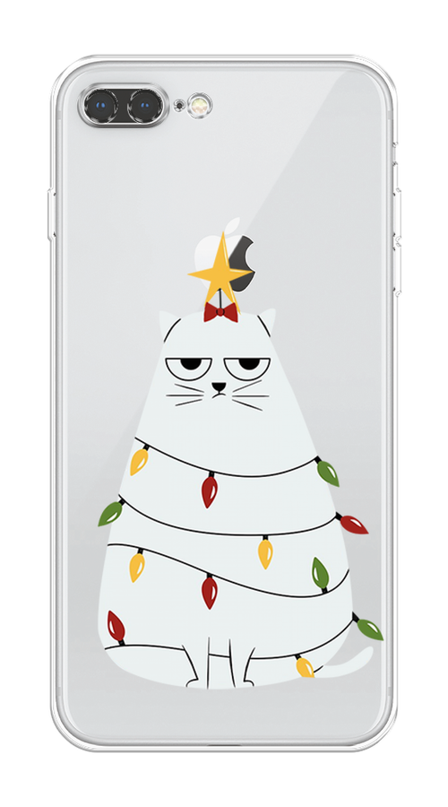 

Чехол на Apple iPhone 7 Plus "Котик в гирлянде", Белый;красный;желтый, 10750-1