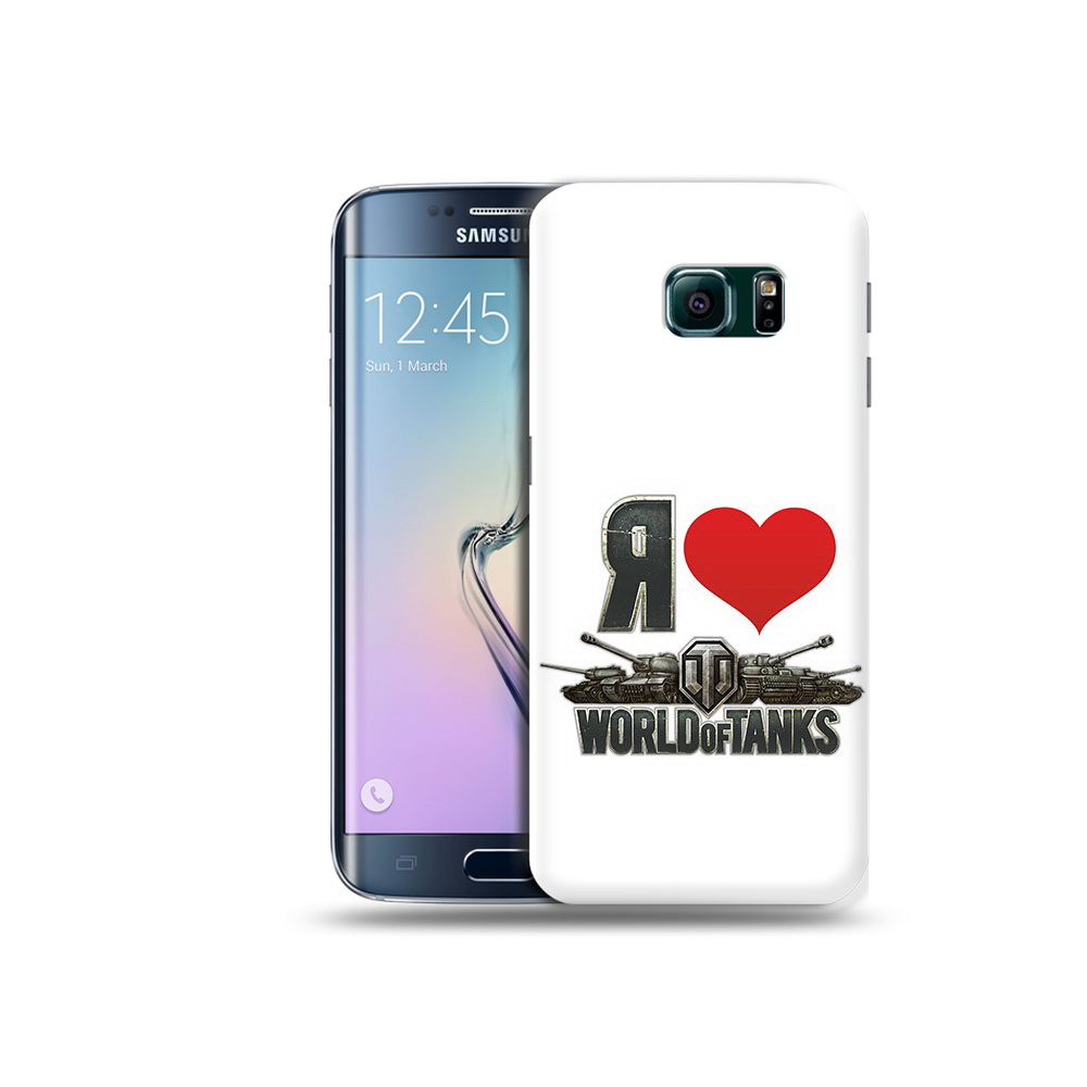

Чехол MyPads Tocco для Samsung Galaxy S6 Edge я люблю ворлд оф танк, Прозрачный, Tocco