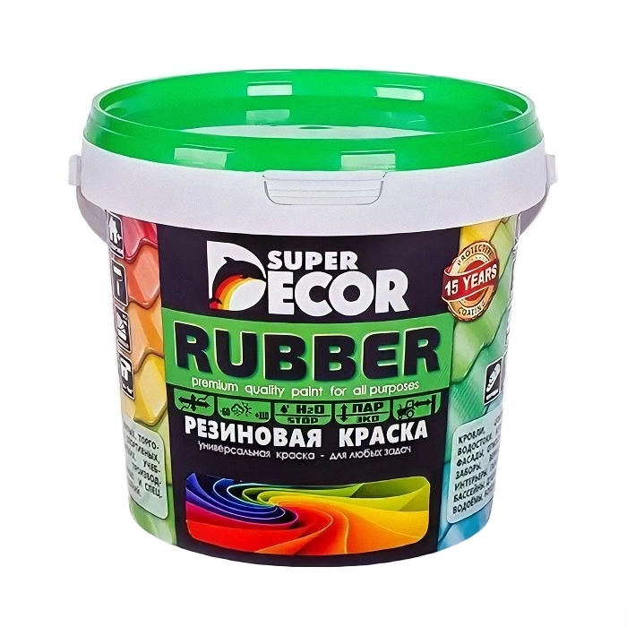 

Резиновая Краска Super Decor Rubber 12кг №7 Балтика для Кровли, Оцинковки, Металлоконструк, Синий