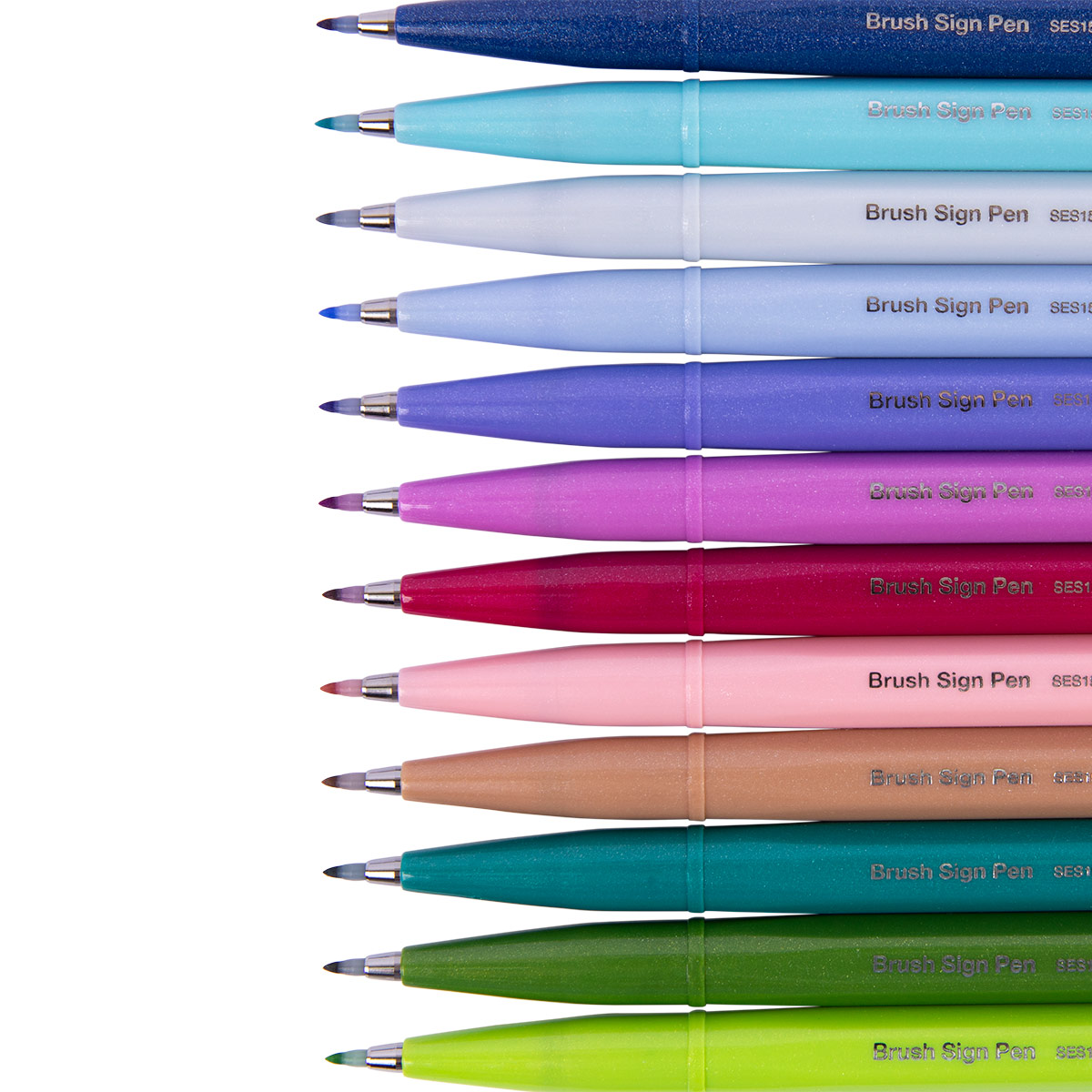 Фломастер-кисть Pentel Brush Sign Pen 20 мм кисть SES15C-K2X лайм 455₽