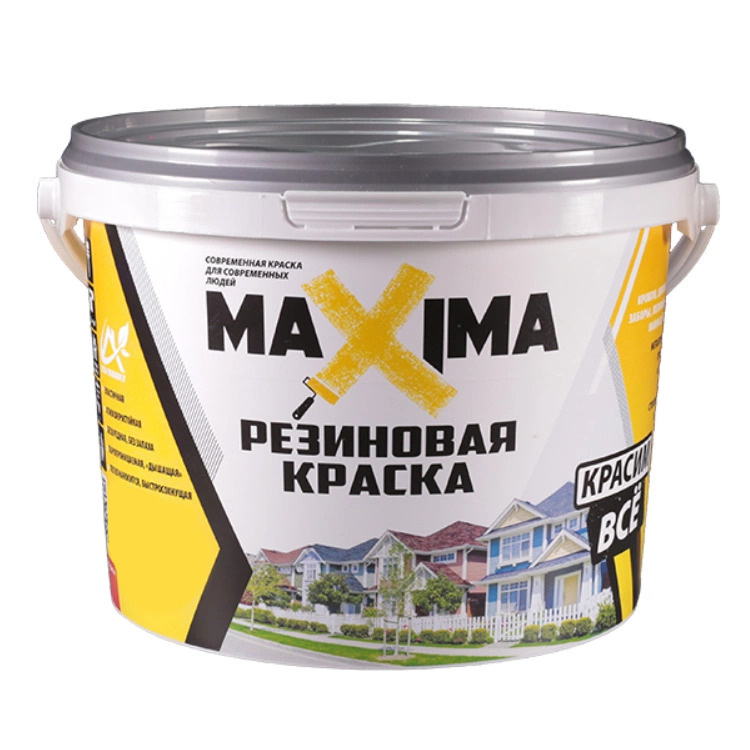 Резиновая Краска Maxima 1 кг №110 - Серебро Универсальная для Внутренних и Наружных Работ