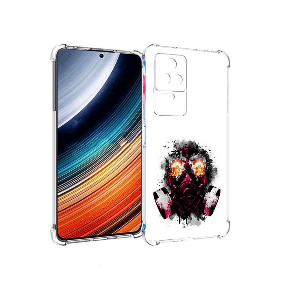 

Чехол MyPads красный противогаз для Xiaomi Redmi K40S/Poco F4, Прозрачный, Tocco