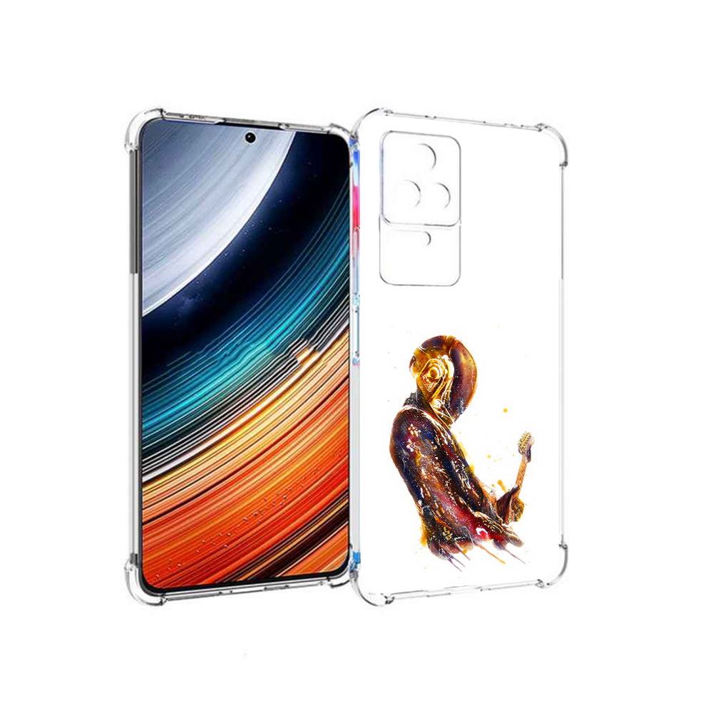 

Чехол MyPads космо-музыкант для Xiaomi Redmi K40S/Poco F4, Прозрачный, Tocco
