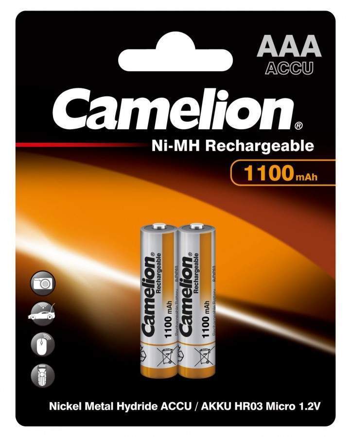 

Аккумулятор Camelion R03 1100mAh Ni-MH BL2 (арт. 29823)