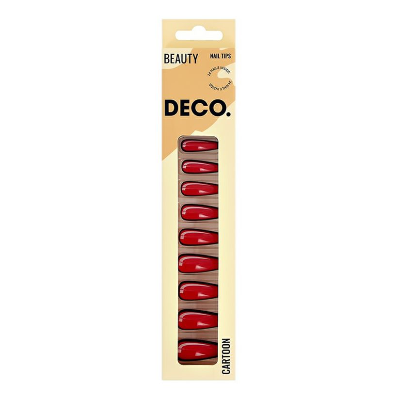 

Накладные ногти с клеевыми стикерами Deco cartoon red 24 шт, Красный