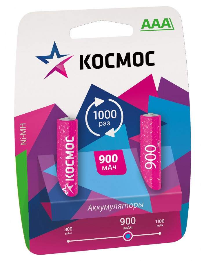 

Аккумулятор Космос /R03 900mAh Ni-MH BL2 (арт. 62254)