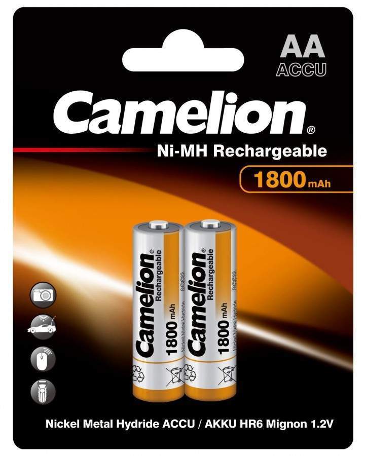 Аккумулятор Camelion R6 1800mAh Ni-MH BL2 (арт. 327377) аккумулятор camelion r6 800mah ni cd bl2 арт 3817