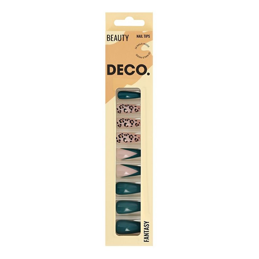 

Накладные ногти с клеевыми стикерами Deco Fantasy green 24 шт, Зеленый;черный;прозрачный