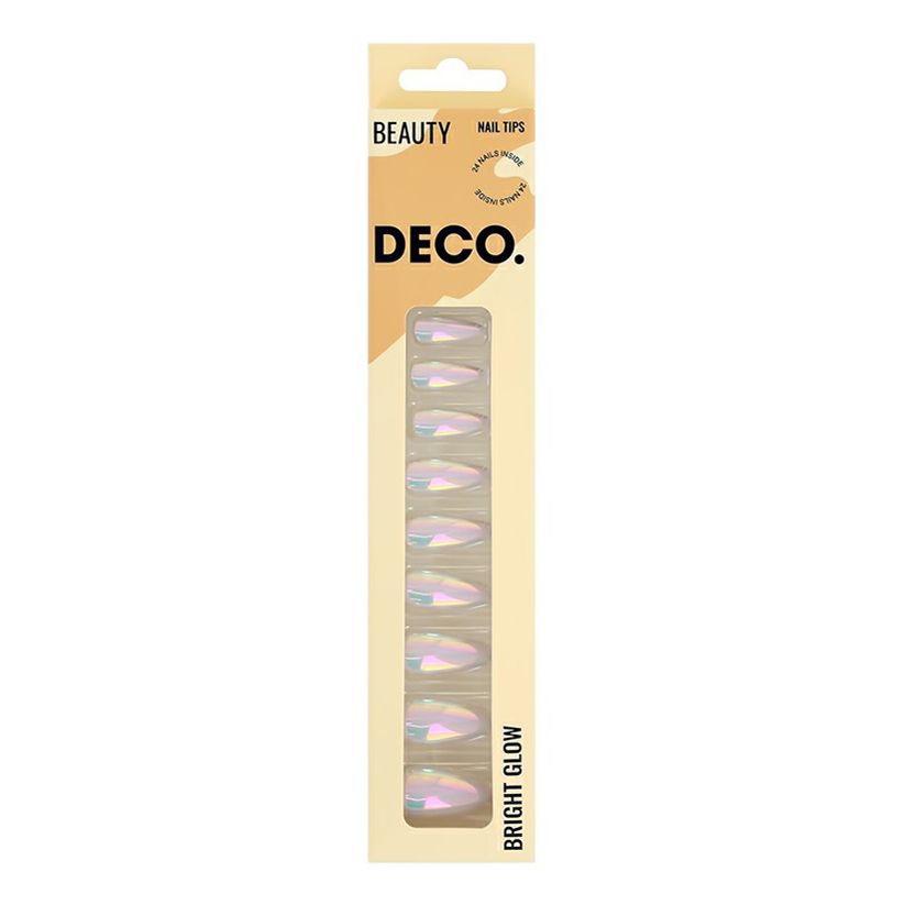 Накладные ногти с клеевыми стикерами Deco bright glow shiny 24 шт