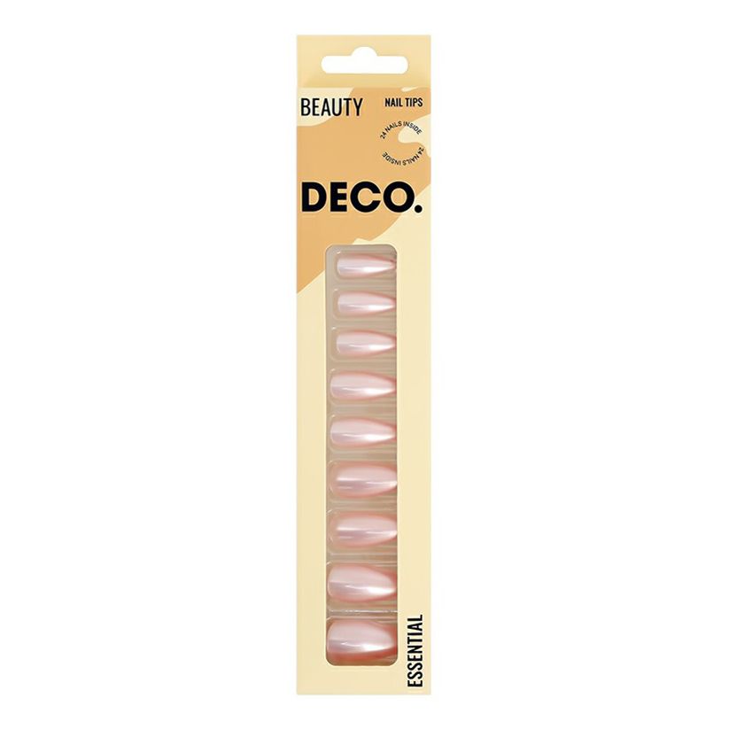 Накладные ногти с клеевыми стикерами Deco Essential shiny rose 24 шт