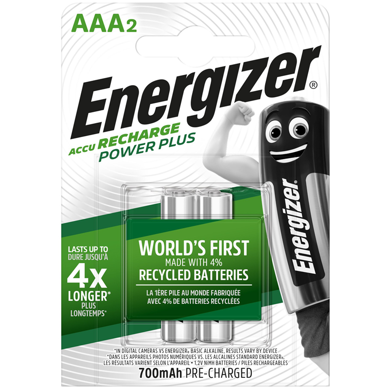 

Аккумулятор Energizer Power Plus AAA (HR03) 700mAh 2B (арт. 315051)