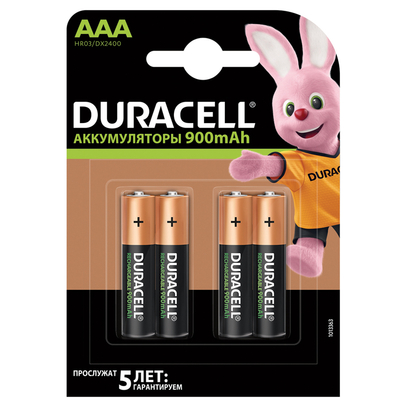 Аккумулятор Duracell AAA (HR03) 900mAh 4BL (арт. 280487)