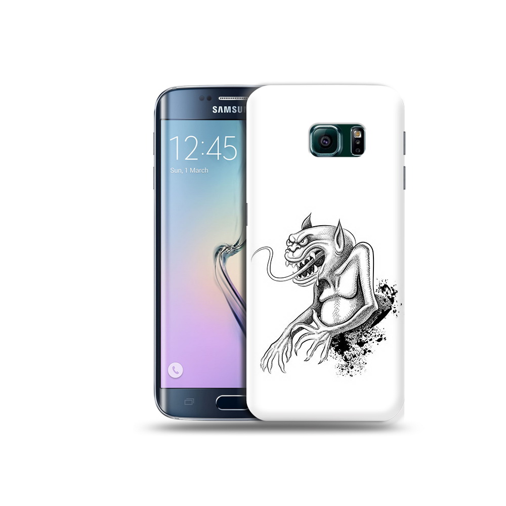 

Чехол MyPads Tocco для Samsung Galaxy S6 Edge чорт, Прозрачный, Tocco