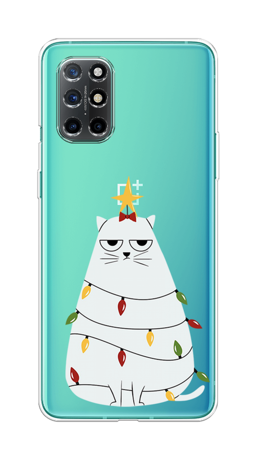 

Чехол на OnePlus 8T "Котик в гирлянде", Белый;красный;желтый, 151150-1