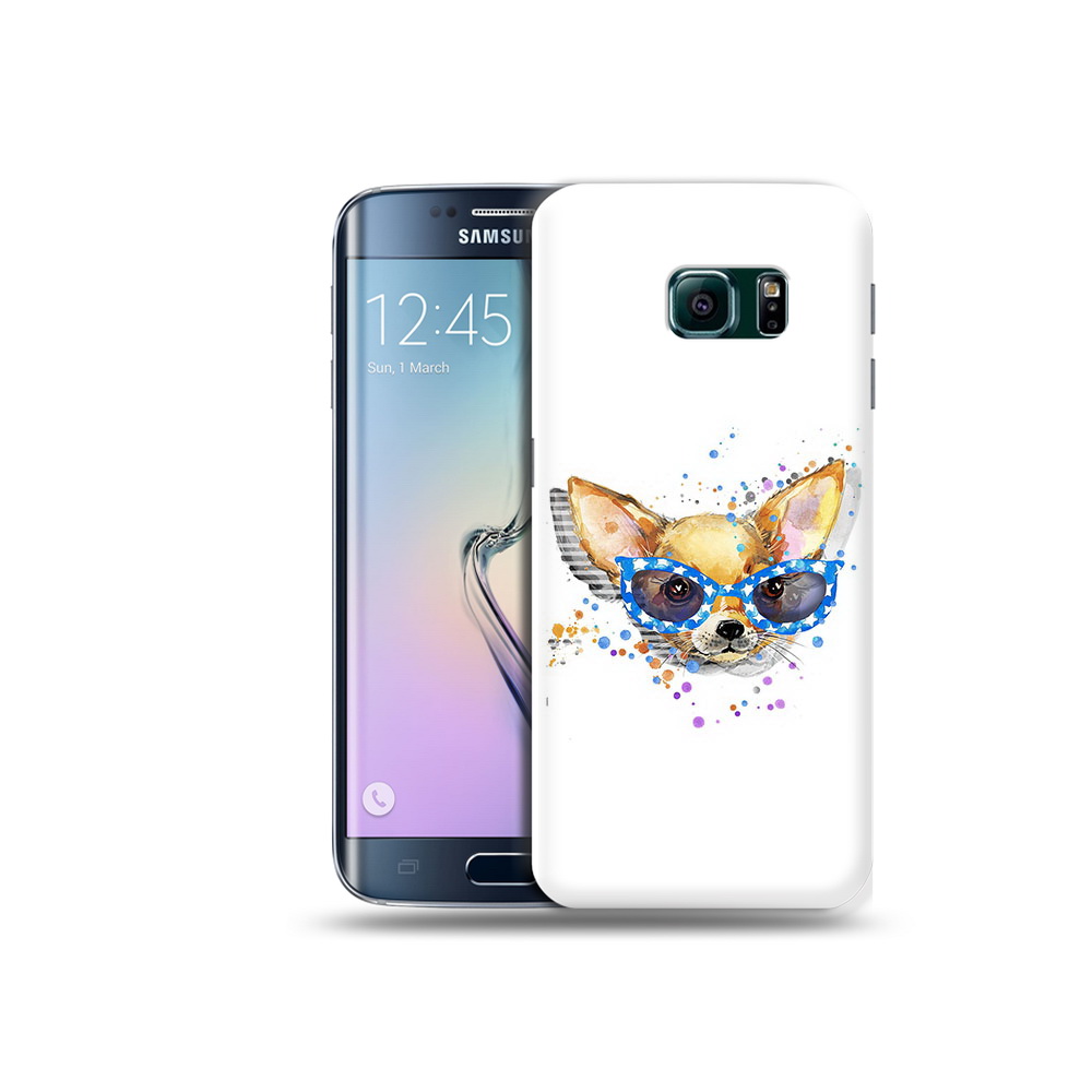 Чехол MyPads Tocco для Samsung Galaxy S6 Edge чихуа-хуа в очках